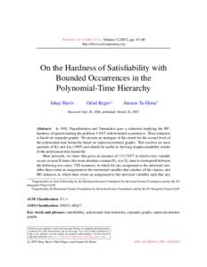 On the Hardness of Satisfiability with Bounded Occurrences in the Polynomial-Time Hierarchy