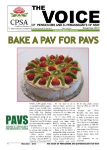 THE  VOICE OF PENSIONERS AND SUPERANNUANTS OF NSW Print Post Approved PP100001543