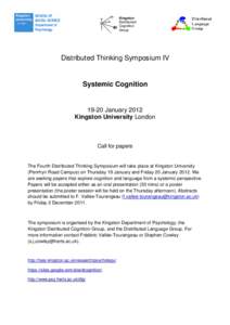 Kingston Distributed Cognition Group  Distributed