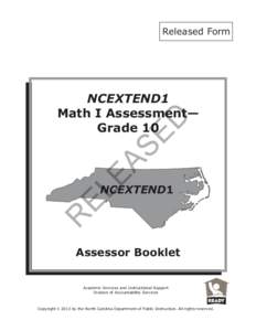 2013 Algebra Assessor Booklet...