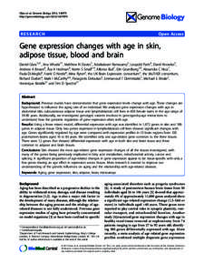 Gene expression changes with age in skin, adipose tissue, blood and brain