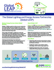 Global  LEAP Lighting and E nergy A ccess Partnership