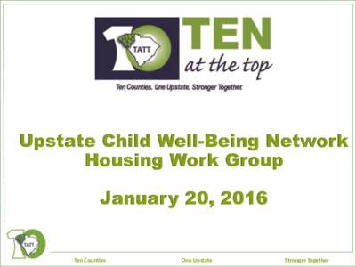 Upstate Child Well-Being Network Housing Work Group January 20, 2016 Ten Counties