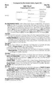 Barn 24 Consigned by Warrendale Sales, Agent XIX  BAY FILLY