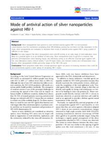 Lara et al. Journal of Nanobiotechnology 2010, 8:1 http://www.jnanobiotechnology.com/contentRESEARCH  Open Access