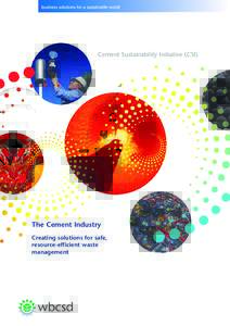 Cement Sustainability Initiative (CSI)  The Cement Industry Creating solutions for safe, resource-efficient waste management