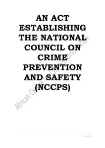 AN ACT ESTABLISHING THE NATIONAL COUNCIL ON CRIME PREVENTION
