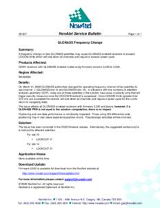 NovAtel Service BulletinPage 1 of 1