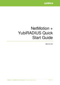yubico cococo NetMotion + YubiRADIUS Quick Start Guide