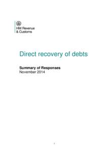 Direct recovery of debts Summary of Responses November[removed]