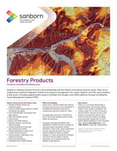 Forestry Products Forestry and Natural Resources Sanborn’s Solutions Division has had a long relationship with the forestry and natural resource sector. Many of our analysts have advanced degrees in forestry and resour
