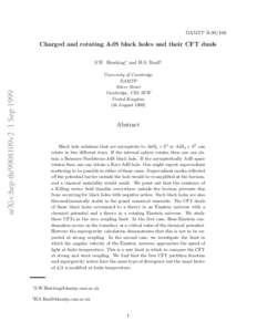 DAMTP R[removed]Charged and rotating AdS black holes and their CFT duals arXiv:hep-th/9908109v2 1 Sep 1999