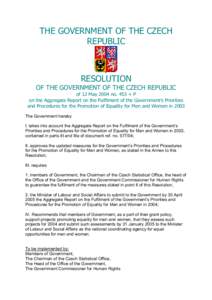 THE GOVERNMENT OF THE CZECH REPUBLIC