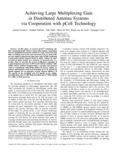 Achieving Large Multiplexing Gain in Distributed Antenna Systems via Cooperation with pCell Technology