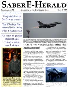 Saber E-Herald Spangdahlem AB Newsletter of the 52nd Fighter Wing  Jan. 11, 2013