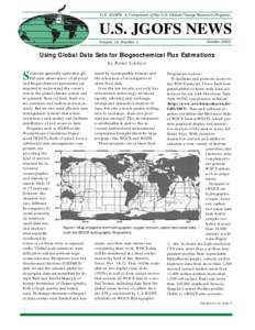 U.S. JGOFS: A Component of the U.S. Global Change Research Program  U.S. JGOFS NEWS Volume 12, Number 1  October 2002