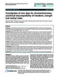 Investigation of new dyes for chromovitrectomy: preclinical biocompatibility of trisodium, orangell and methyl violet