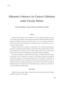 DRAFT  1 Silhouette Coherence for Camera Calibration under Circular Motion