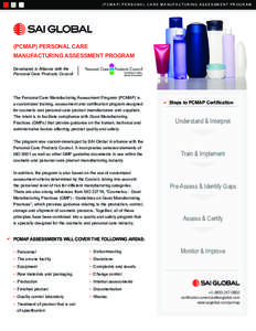 (PCMAP) Personal Care Manufacturing Assessment Program  (PCMAP) Personal Care Manufacturing Assessment Program Developed in Alliance with the Personal Care Products Council
