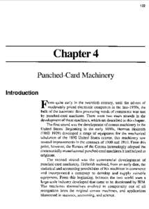 122  Chapter 4 Punched-Card Machinery Introduction