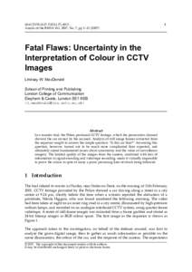 MACDONALD: FATAL FLAWS... Annals of the BMVA Vol. 2007, No. 7, pp 1−Fatal Flaws: Uncertainty in the