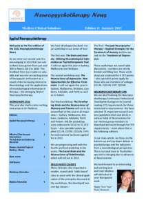 Neuropsychotherapy News Mediros Clinical Solutions Edition 11 January[removed]Applied Neuropsychotherapy