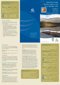 EDITION 2  Angling Regulations Huntsman Lake , Brushy Lagoon and