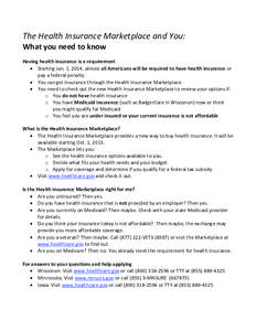 The Health Insurance Marketplace and You: What you need to know Having health insurance is a requirement • Starting Jan. 1, 2014, almost all Americans will be required to have health insurance or pay a federal penalty.