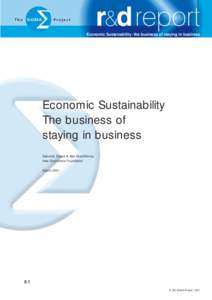 Economic Sustainability -the business of staying in business  Economic Sustainability The business of staying in business Deborah Doane & Alex MacGillivray