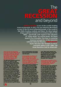 The  GREAT RECESSION  and beyond