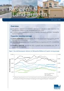 Residential Land Bulletin June Quarter 2006 Overview ■