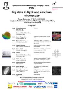 Symposium of the Microscopy Imaging Center  MIC Big data in light and electron microscopy