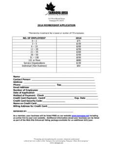 114 West Broad Street Tamaqua PAMEMBERSHIP APPLICATION *Membership investment fee is based on number of FTE employees.
