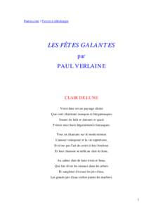 Poetes.com > Textes à télécharger  LES FÊTES GALANTES par PAUL VERLAINE