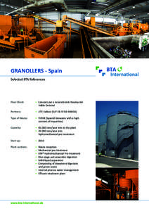 © InfoEnviro  GRANOLLERS - Spain Selected BTA References  Final Client: