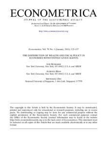 The Distribution of Wealth and Fiscal Policy in Economies With Finitely Lived Agents