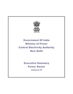 Government Of India Ministry of Power Central Electricity Authority New Delhi  Executive Summary
