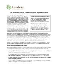 In the context of HIV, the United Nations Development Programme (UNDP) has highlighted that women’s rights to inheritance and property are “… a crucial factor in reducing women’s vulnerability to violence and HIV
