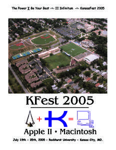 The Power ][ Be Your Best -=- II Infinitum -=- KansasFestJuly 19th - 25th, Rockhurst University - Kansas City, MO. The Power ][ Be Your Best -=- II Infinitum -=- KansasFest 2005 Tuesday, July 19th.