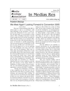 Spring 2005 Volume 6, No. 2 In Medias Res  www. media-ecology.org