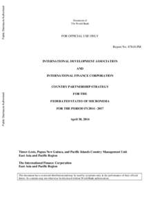 Public Disclosure Authorized  Document of The World Bank  FOR OFFICIAL USE ONLY