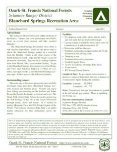 Ozark-St. Francis National Forests Sylamore Ranger District Blanchard Springs Recreation Area Southern National Forests