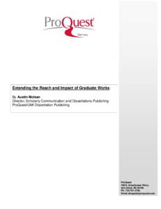 ProQuest - Extending the Reach and Imapct of Graduate Works | Whitepaper (PDF)
