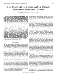 IEEE TRANSACTIONS ON COMMUNICATIONS, VOL. 50, NO. 8, AUGUST[removed]Free-Space Optical Communication Through Atmospheric Turbulence Channels