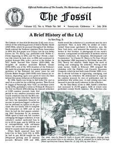 Official Publication of The Fossils, The Historians of Amateur Journalism  The Fossil Volume 112, No. 4, Whole No. 368  ·