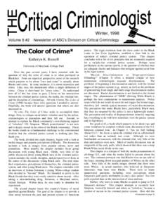 The Critical Criminologist  1 Winter, 1998 Volume 8 #2