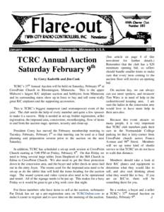 January  Minneapolis, Minnesota U.S.A. TCRC Annual Auction Saturday February 9th