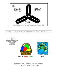 THE SCVT EARLY BIRD FAN  April 2010 Chapter 50 – Classic Thunderbird Club International