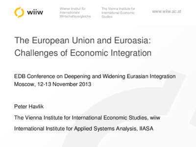 Wiener Institut für Internationale Wirtschaftsvergleiche The Vienna Institute for International Economic