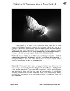 Comet nucleus / Comets / Deep Impact / Comet / Tempel 1 / 103P/Hartley / Density / Spacecraft / Spaceflight / Physics